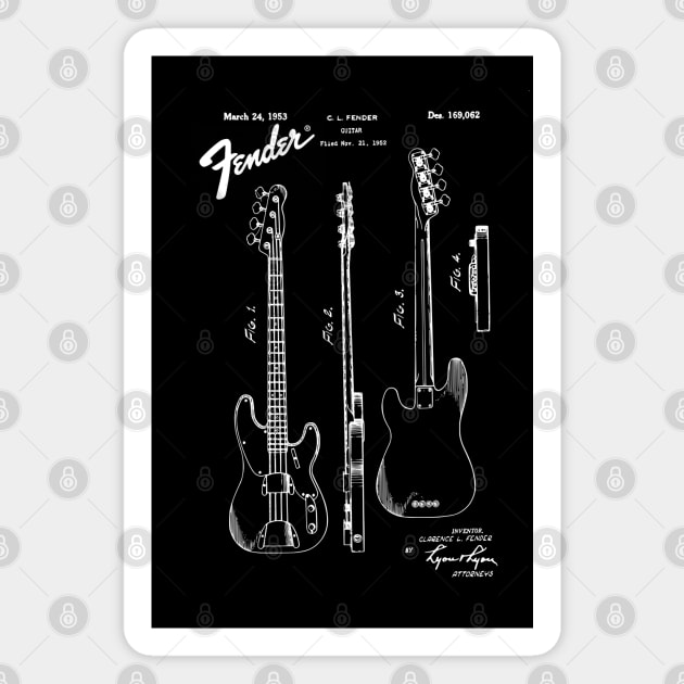 US Patent - Fender Bass Guitar Magnet by Taylor'd Designs